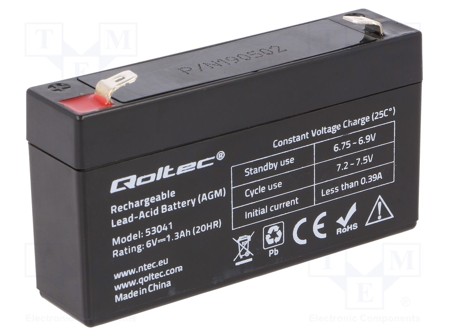 QOLTEC ACCU-HP1.3-6/Q Acid Cells 6V 1.3Ah AGM