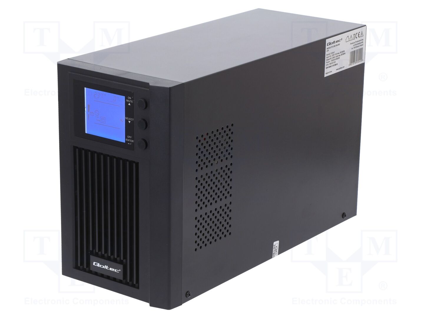QOLTEC 53042 UPS-laite 800W 1kVA 12V 9Ah