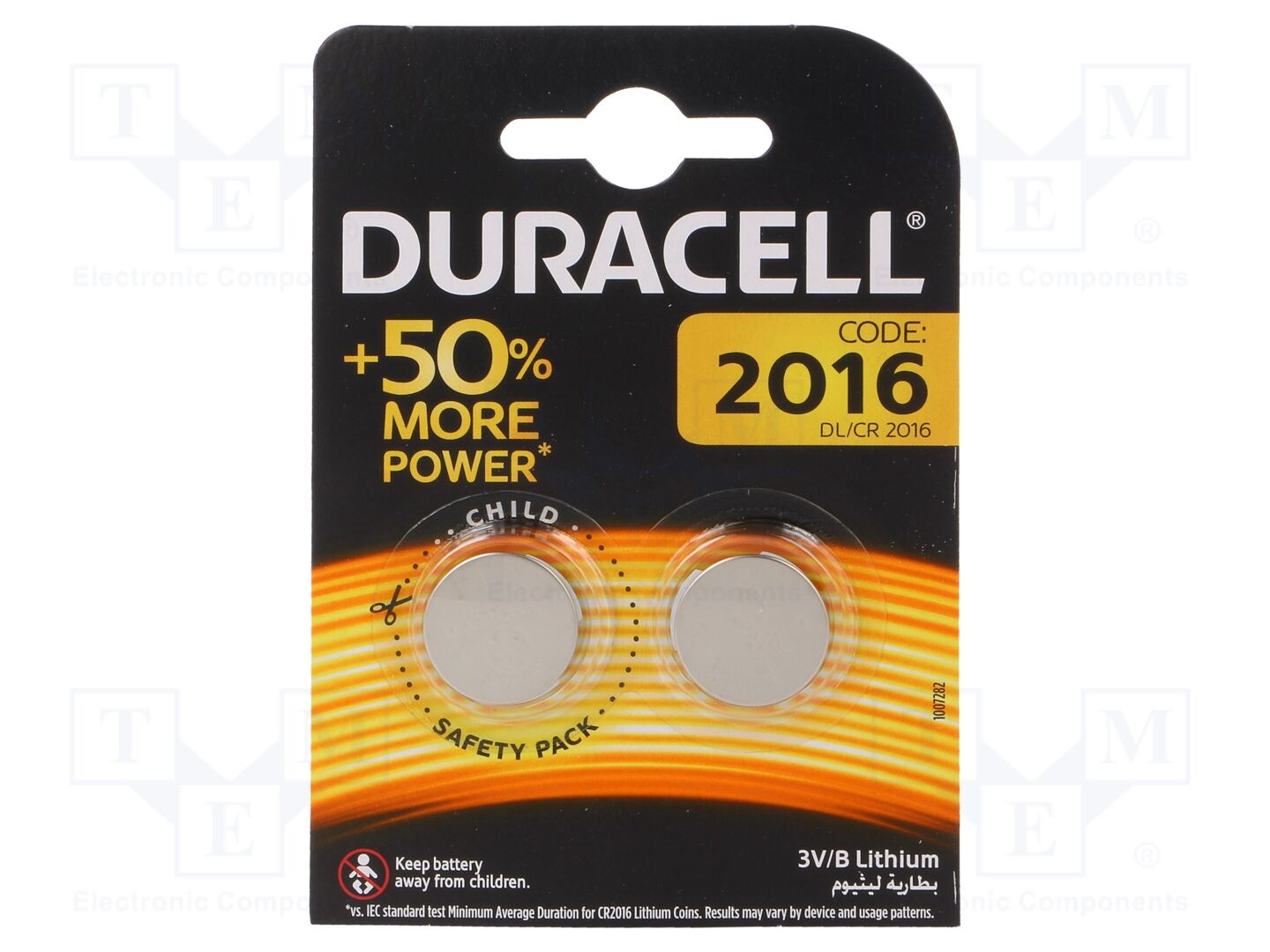 DURACELL BAT-CR2016/DR-B2 Litiumparisto 3V