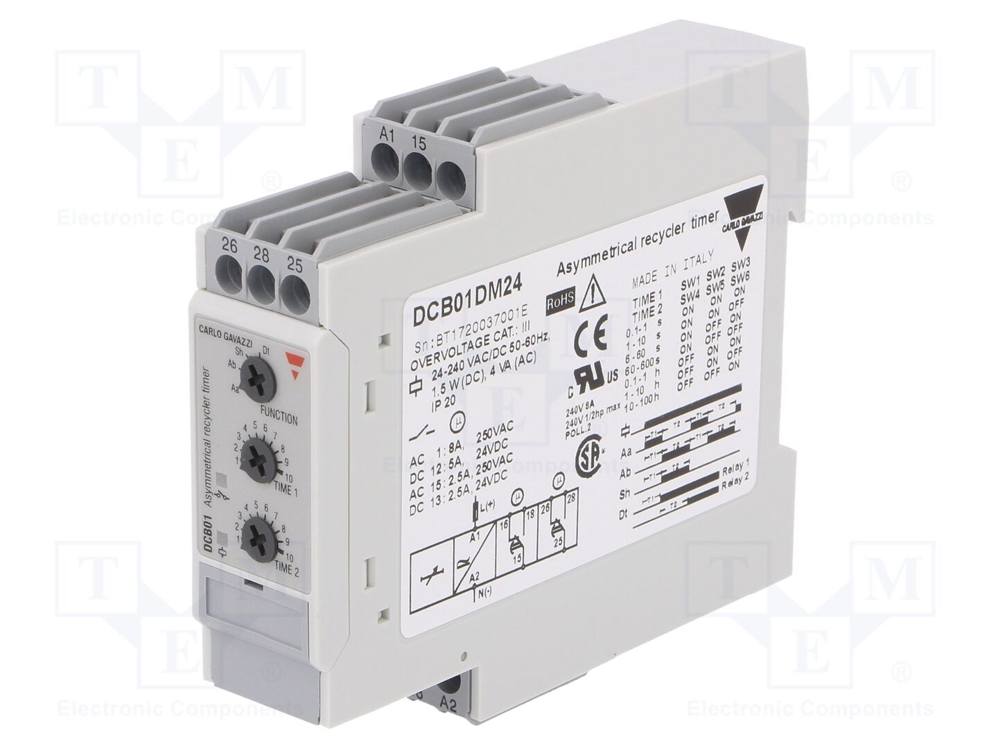CARLO GAVAZZI DCB01DM24 Analoginen ajastin 0,1s÷100h