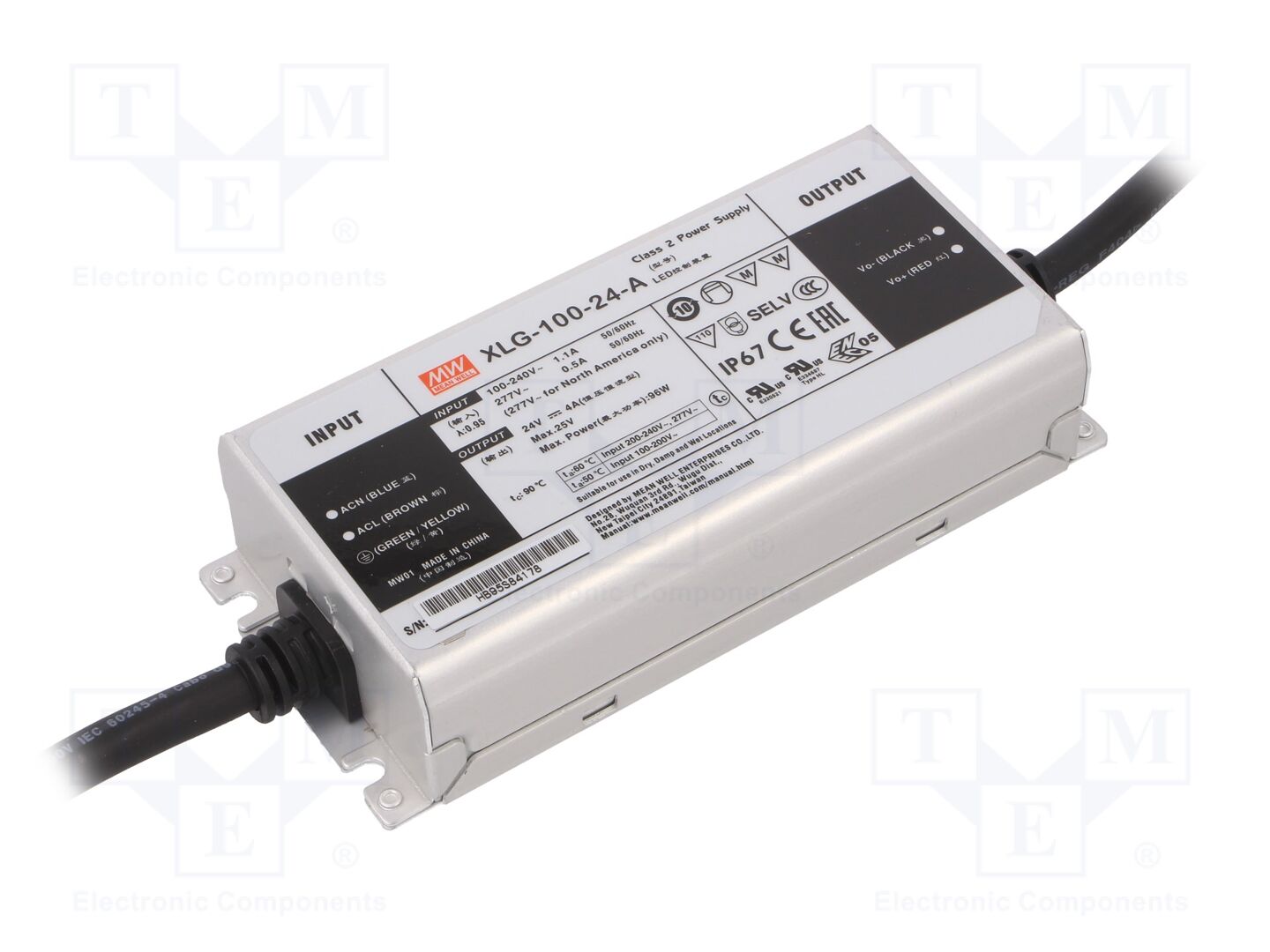 MEAN WELL XLG-100-24-A LED-virtalähde 96W 24VDC 4A