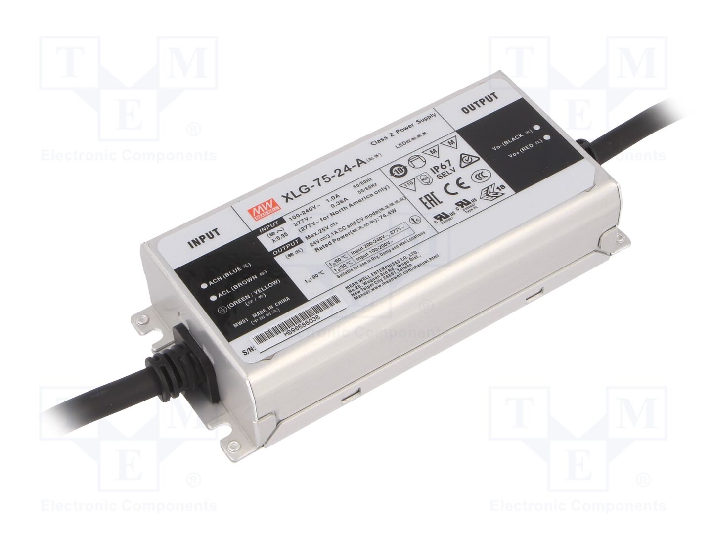 MEAN WELL XLG-75-24-A LED-verkkolaite 75W 24VDC 3.1A