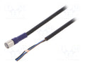 OMRON XS3FLM8PVC3S5M Anturikaapeli M8 naaras 5m