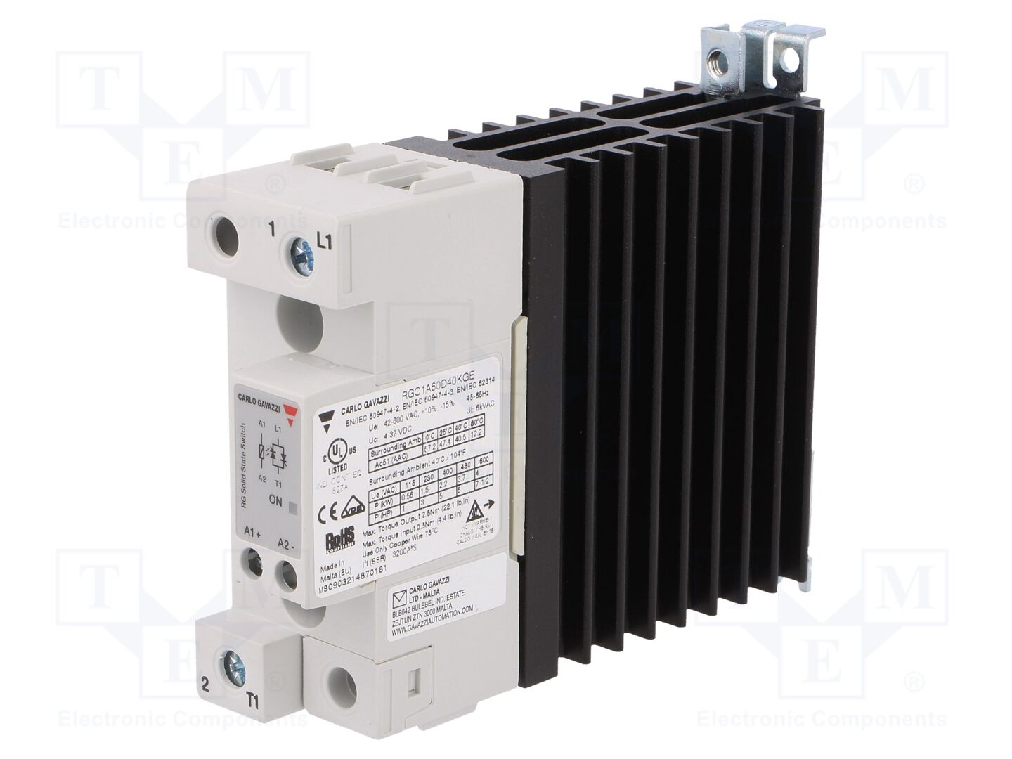 CARLO GAVAZZI RGC1A60D40KGE Solid State Relay 40A