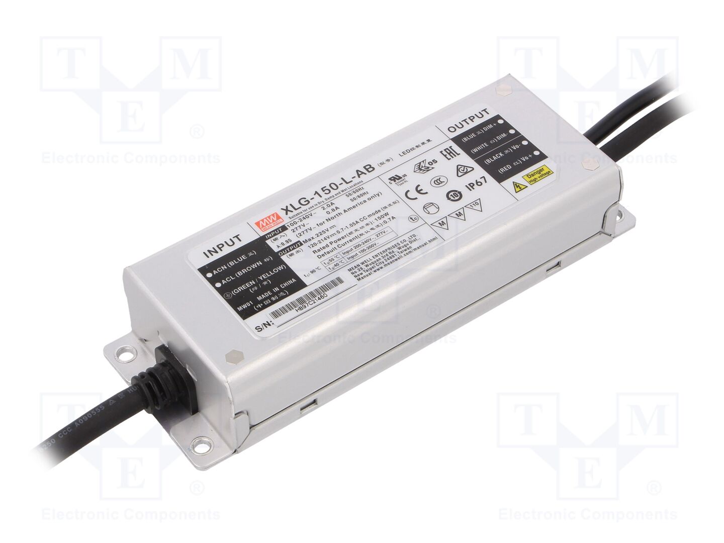 MEAN WELL XLG-150-L-AB LED-virtalähde 150W 120-214VDC 0,7-1,05A IP67