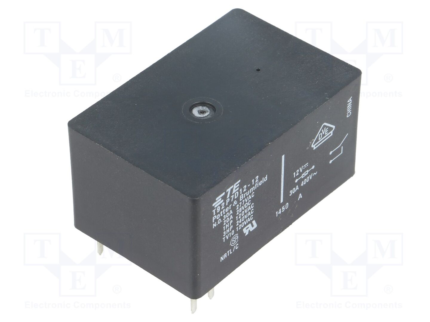 TE Connectivity T92P7D12-12 Sähkömagneettinen rele 30A, 12VDC