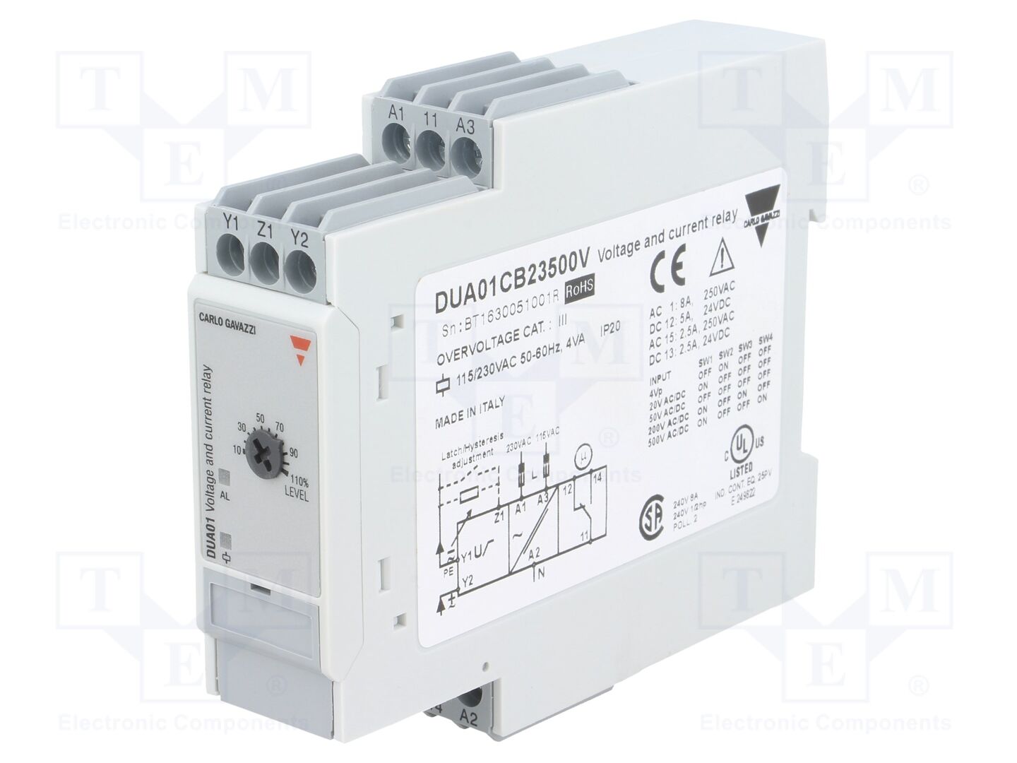 CARLO GAVAZZI DUA01CB23500V Valvontarele AC/DC virralle ja jännitteelle