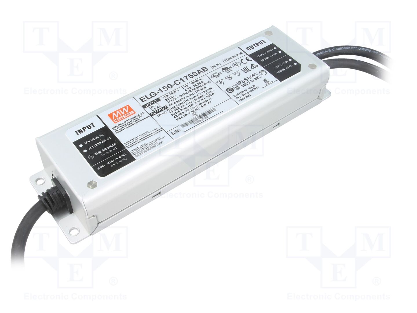 MEAN WELL ELG-150-C1750AB LED-virtalähde 150,5W 43-86VDC 875-1750mA IP65