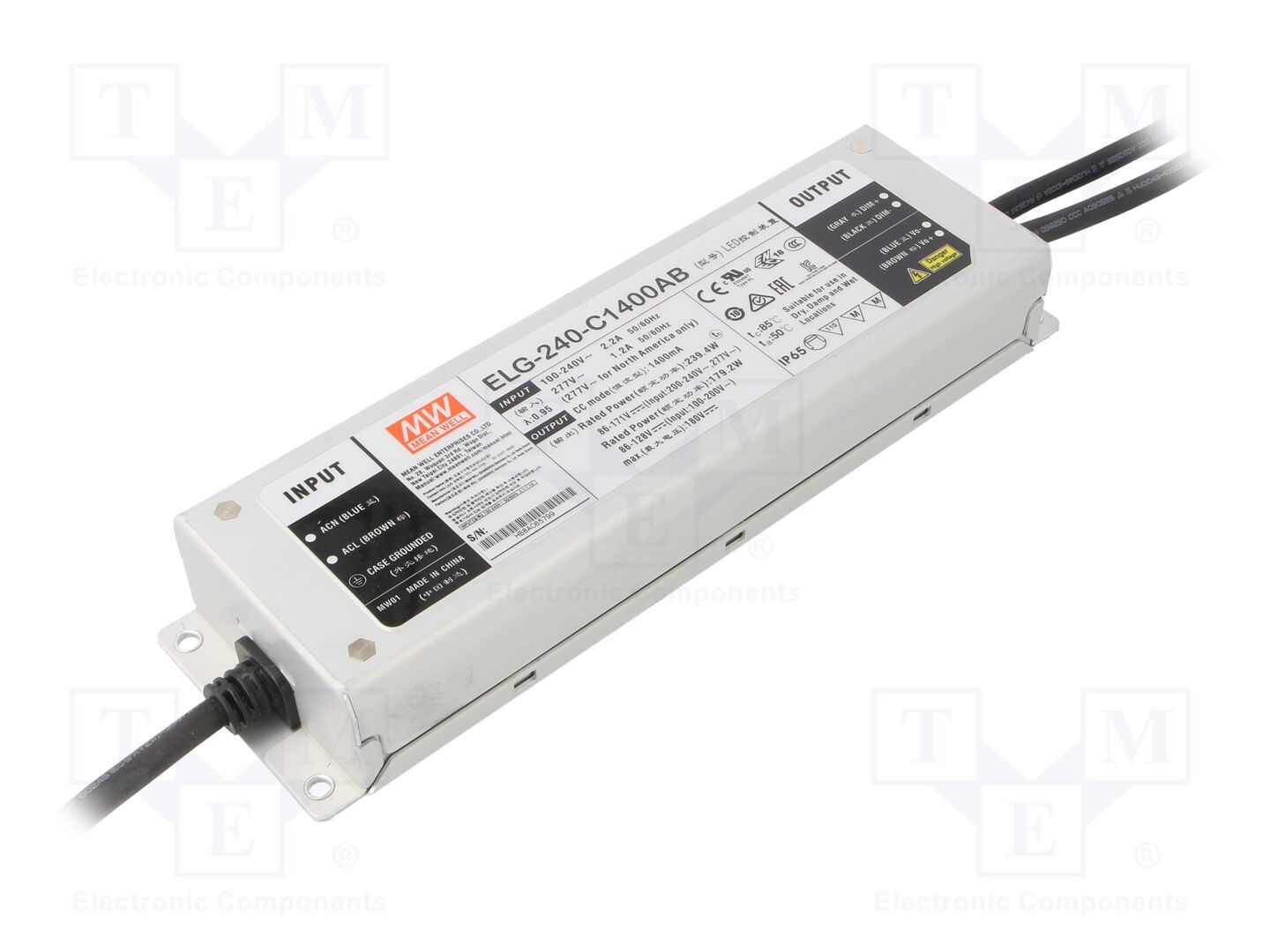 MEAN WELL ELG-240-C1400AB LED-virtalähde 239,4W 86-171VDC 700-1400mA