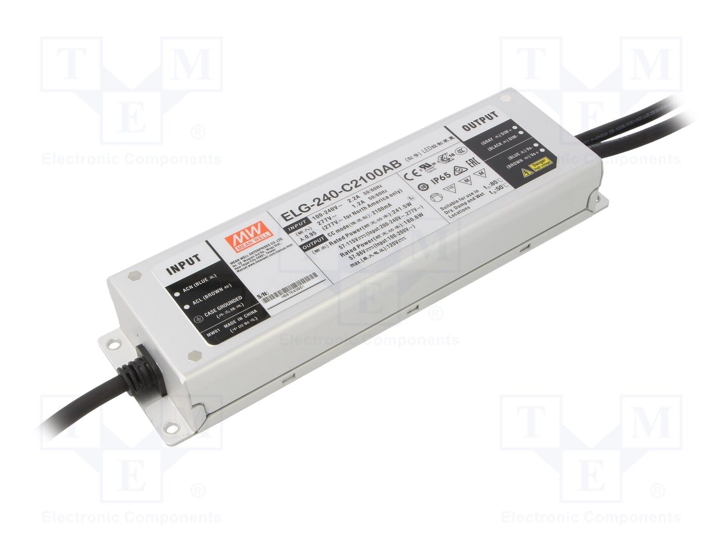MEAN WELL ELG-240-C2100AB LED-verkkolaite 241,5W 57-115VDC 1050-2100mA