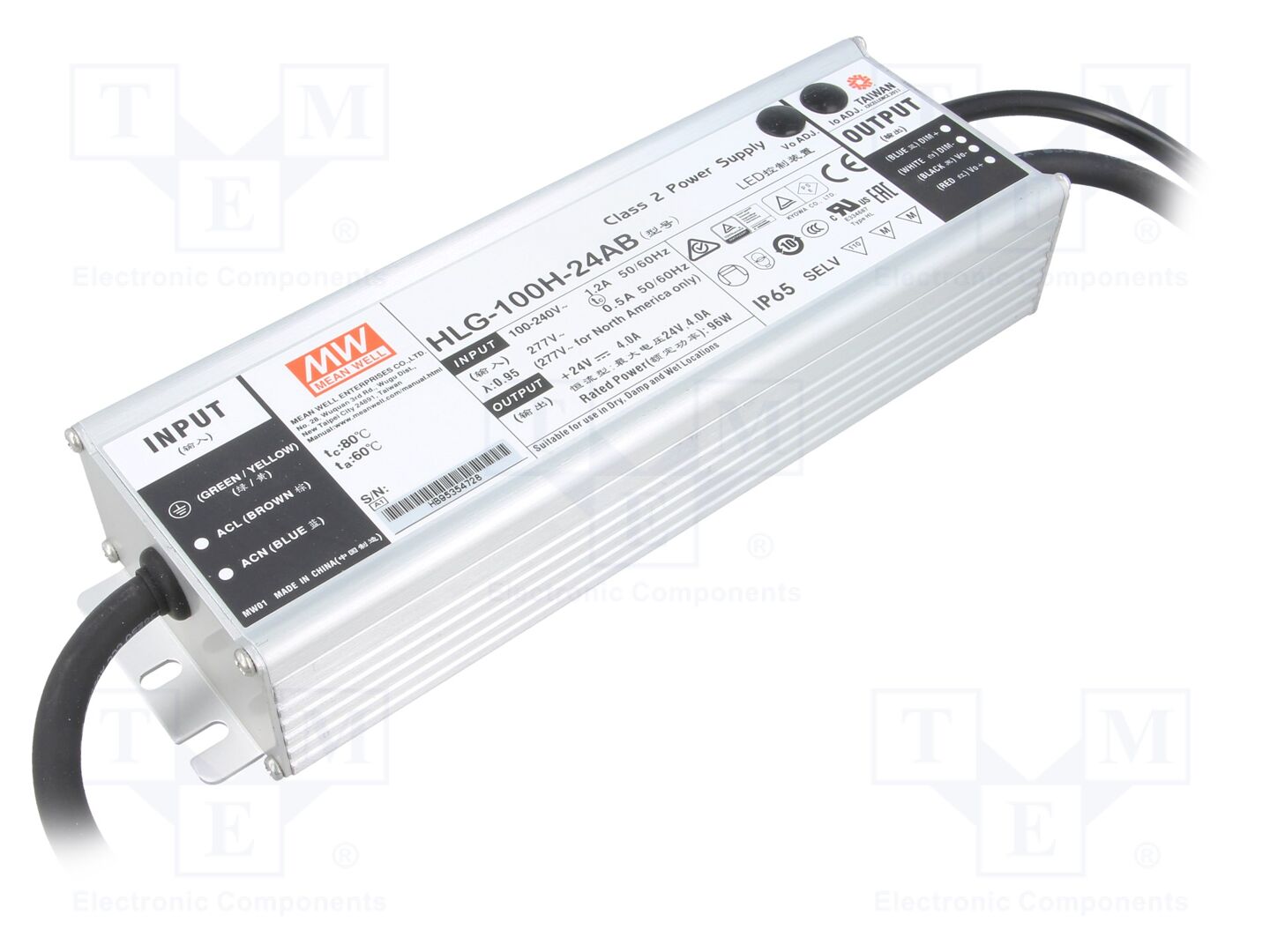 MEAN WELL HLG-100H-24AB LED-virtalähde 96W 24VDC