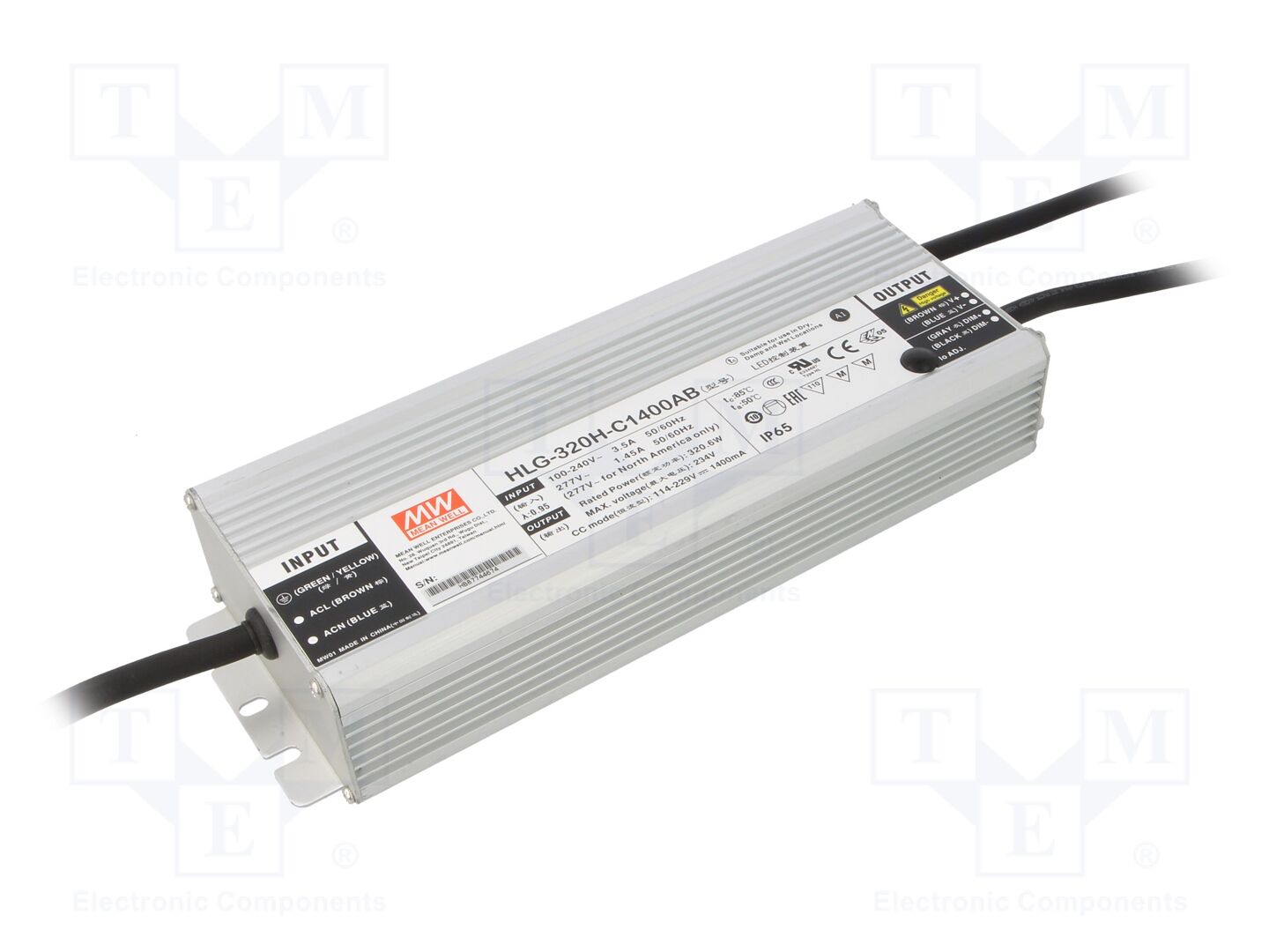 MEAN WELL HLG-320H-C1400AB LED-virtalähde 320,6W 114-229VDC 700-1400mA