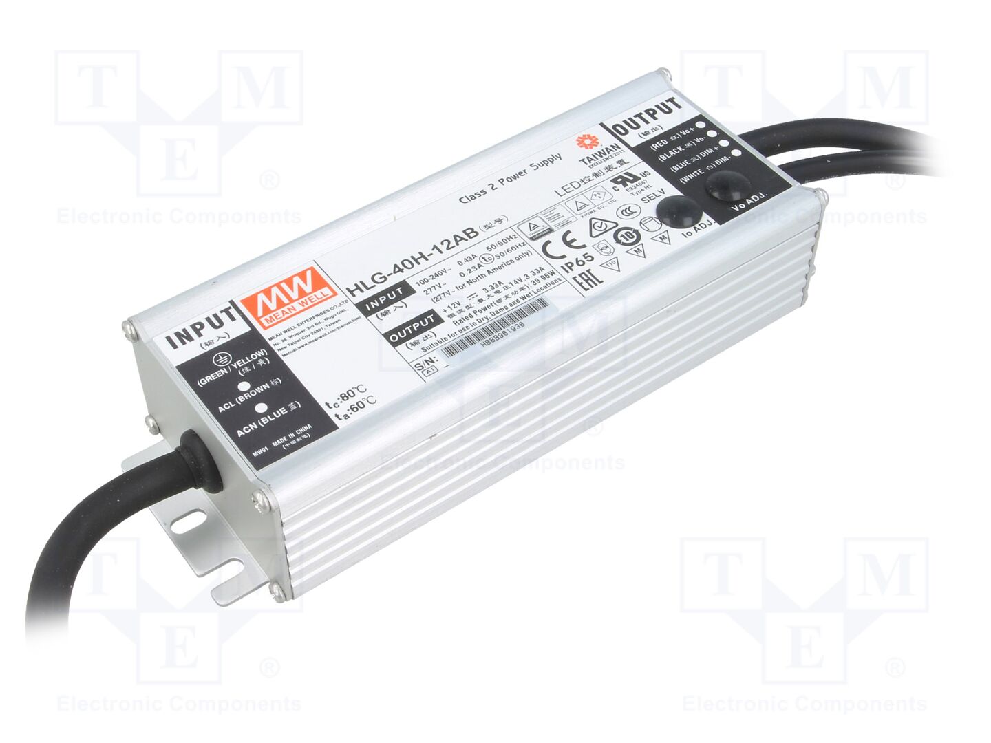 MEAN WELL HLG-40H-12AB LED-virtalähde 40W 12VDC