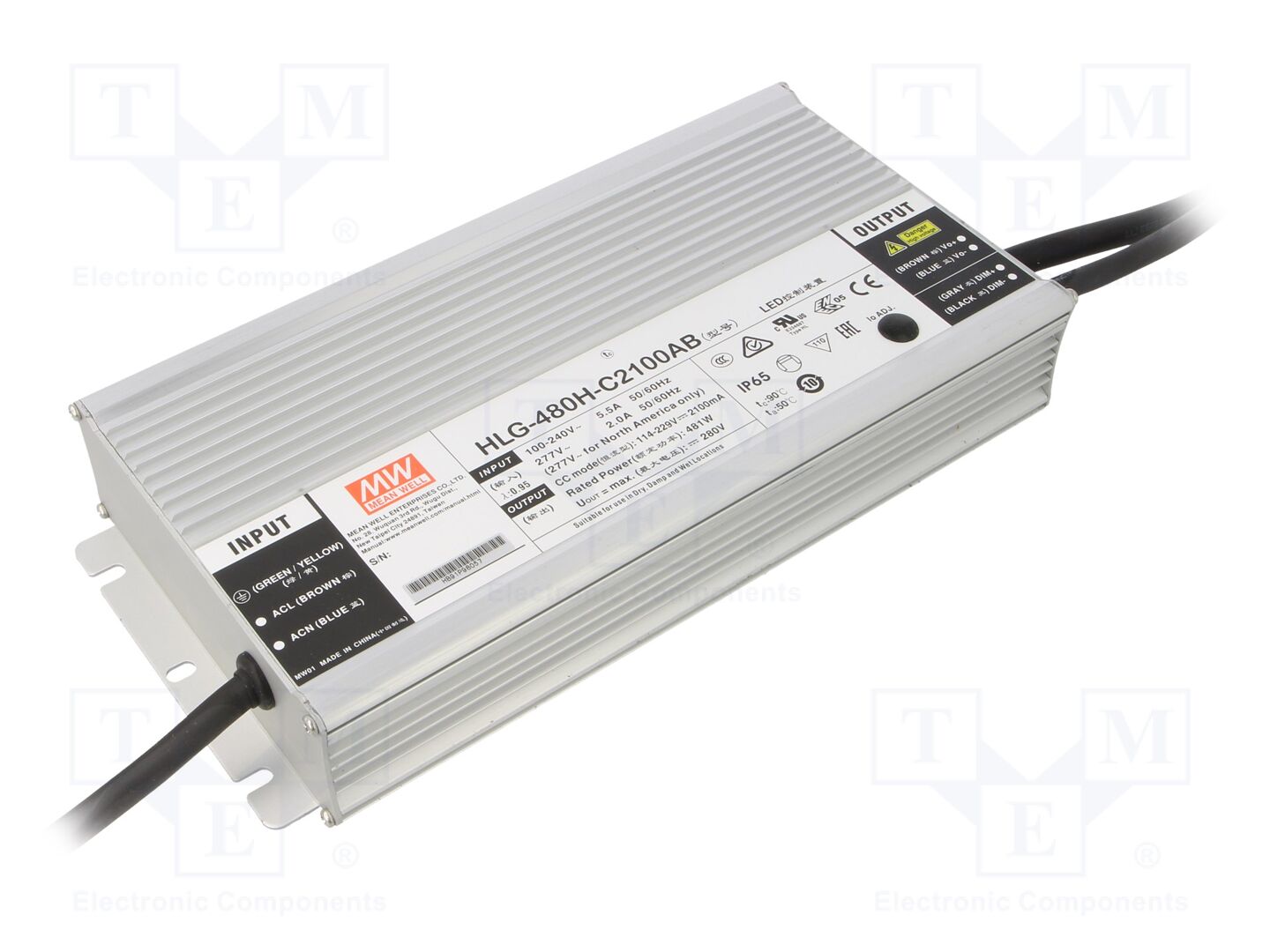 MEAN WELL HLG-480H-C2100AB LED-virtalähde 481W 114-229VDC 1050-2100mA