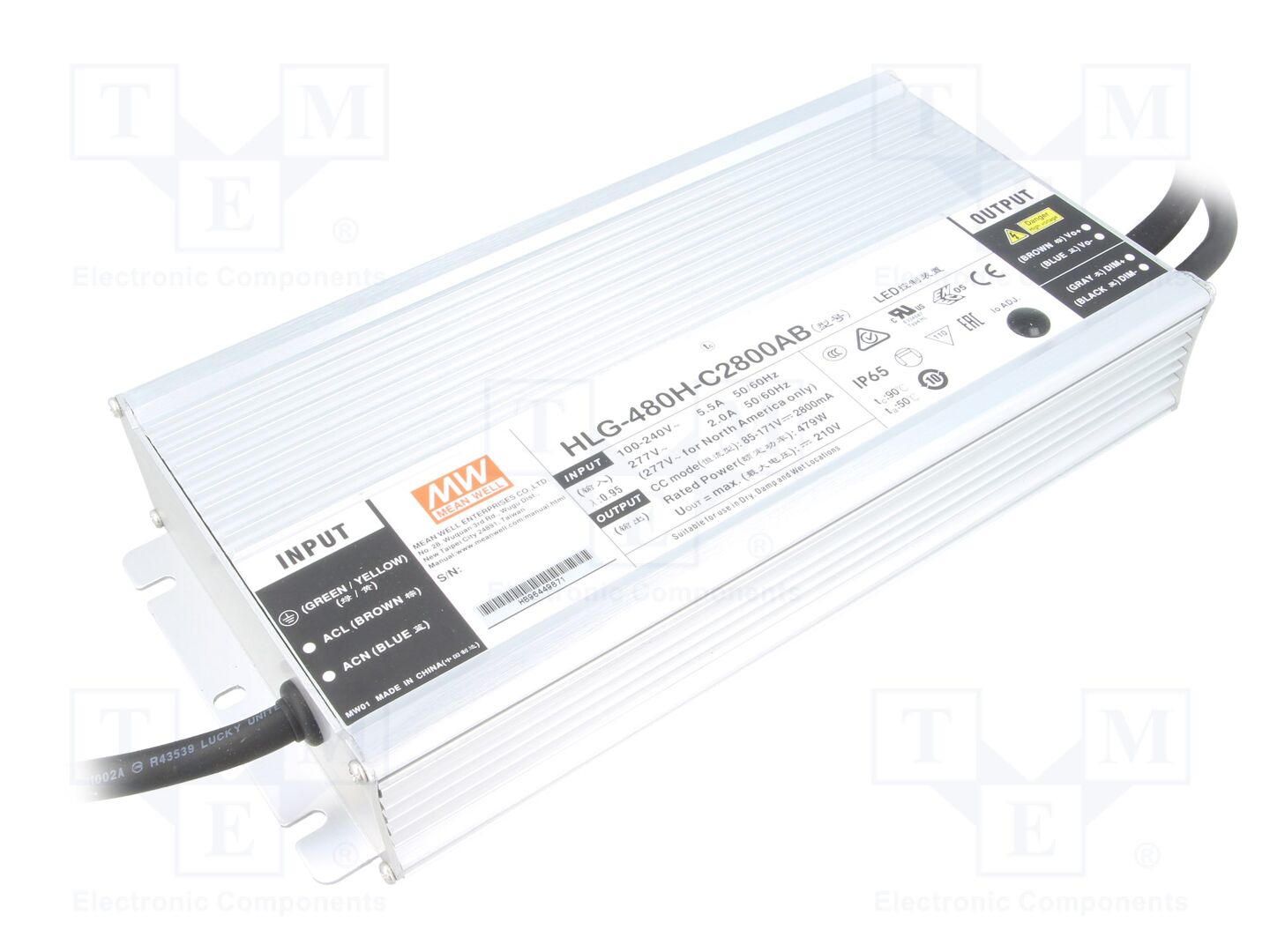 MEAN WELL HLG-480H-C2800AB LED-virtalähde 479W 85-171VDC 1400-2800mA