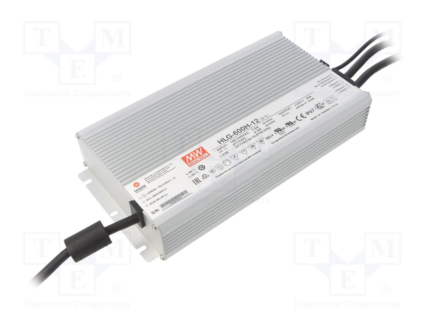 MEAN WELL HLG-600H-12 LED-verkkolaite 480W 12VDC 40A