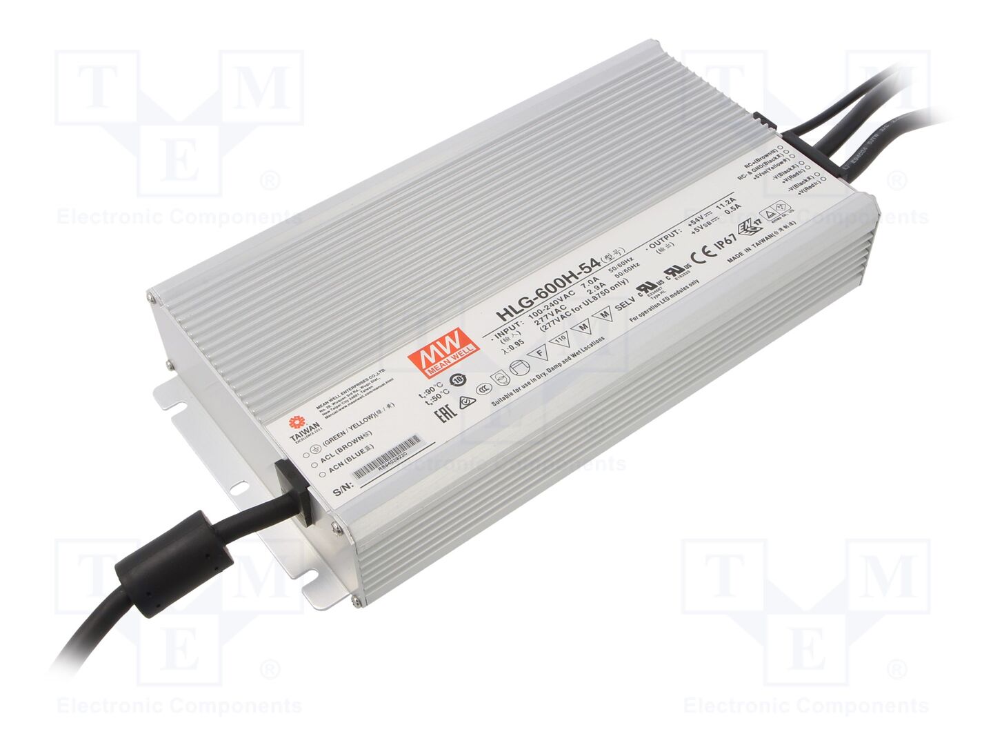 MEAN WELL HLG-600H-54 LED-virtalähde 600W 54VDC 11.2A