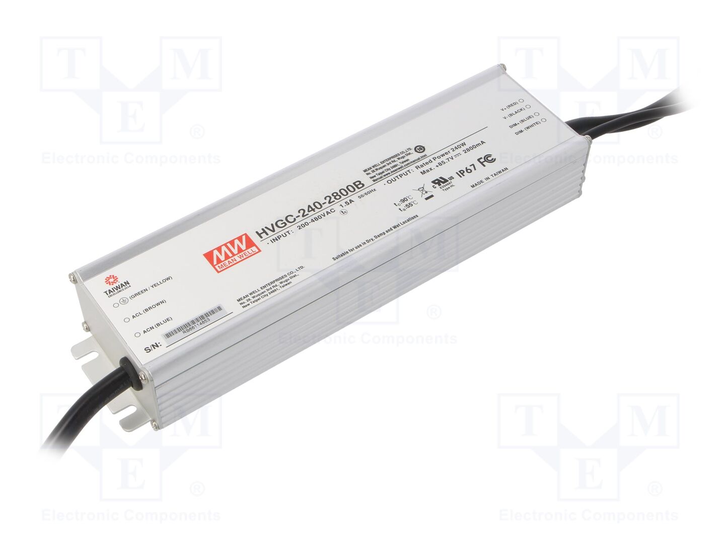 MEAN WELL HVGC-240-2800B LED-virtalähde 240W 42,9-85,7VDC 2800mA IP67