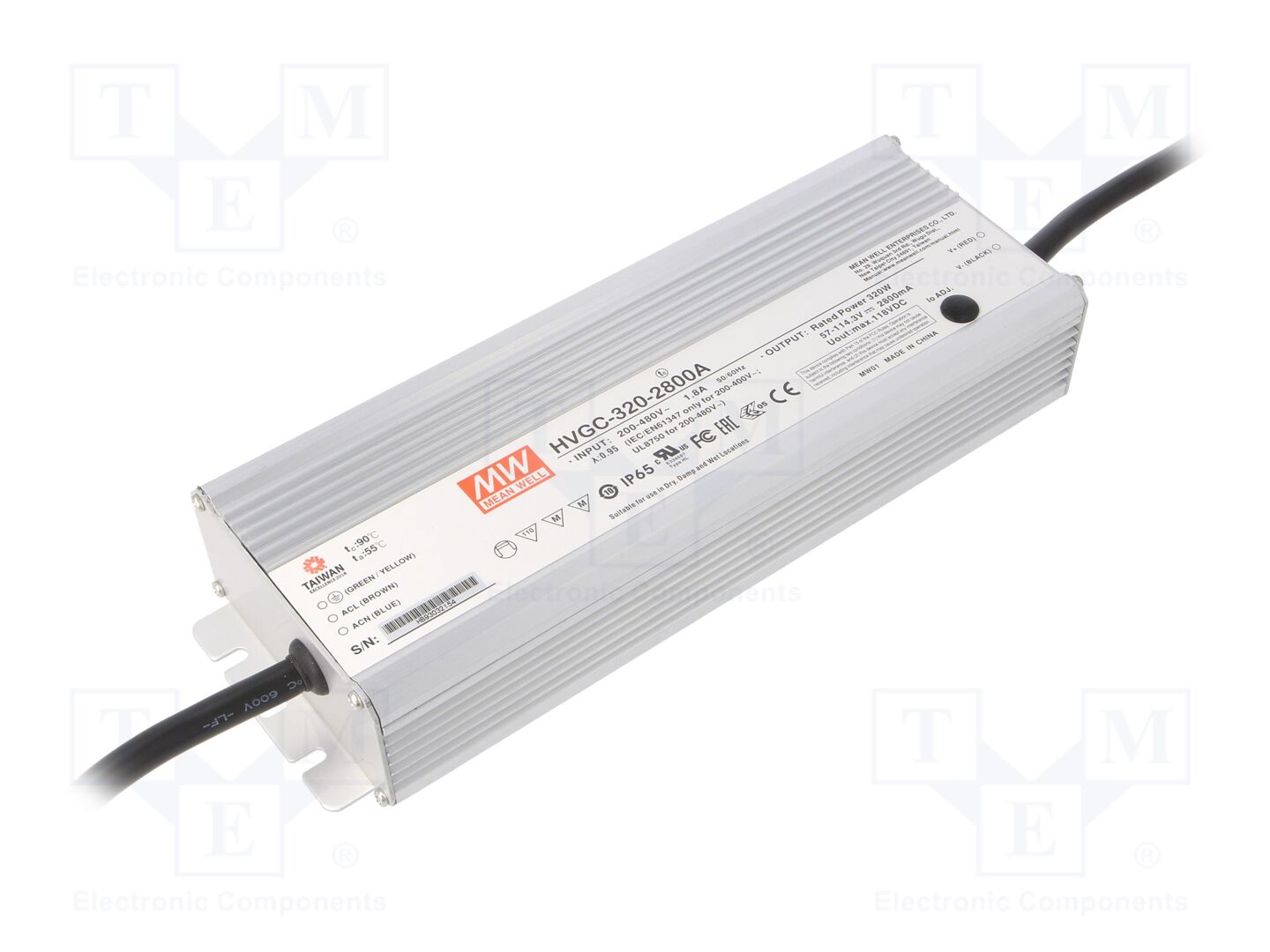 MEAN WELL HVGC-320-2800A LED-virtalähde 320W 57-114,3VDC 1400-2800mA