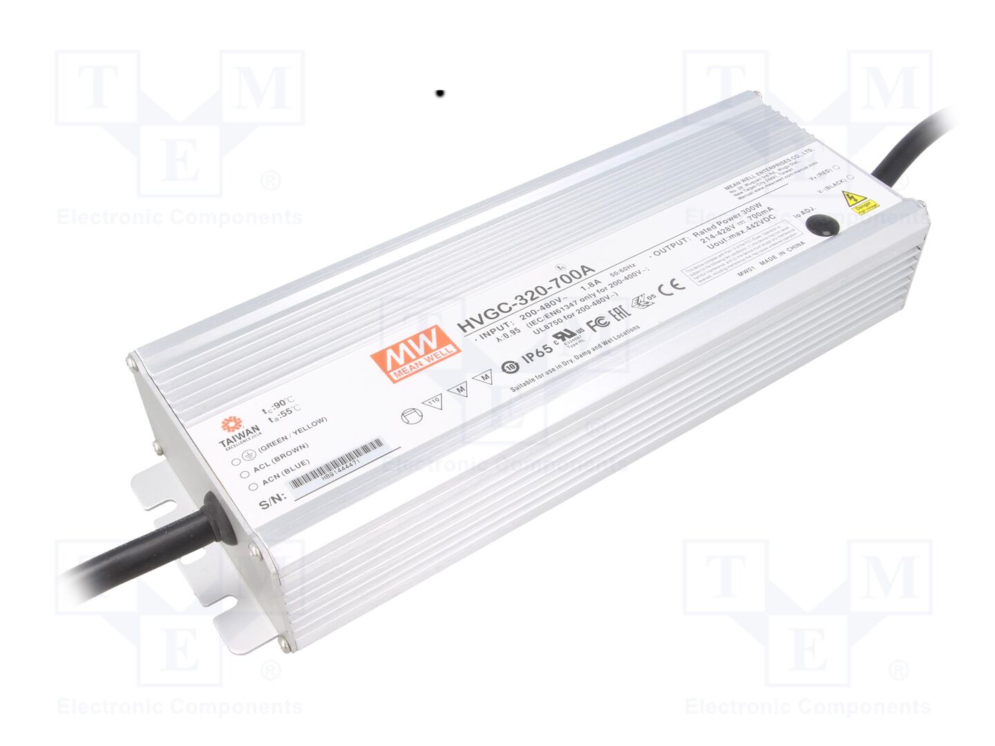 MEAN WELL HVGC-320-700A LED-verkkolaite 300W 214-428VDC 350-700mA IP65