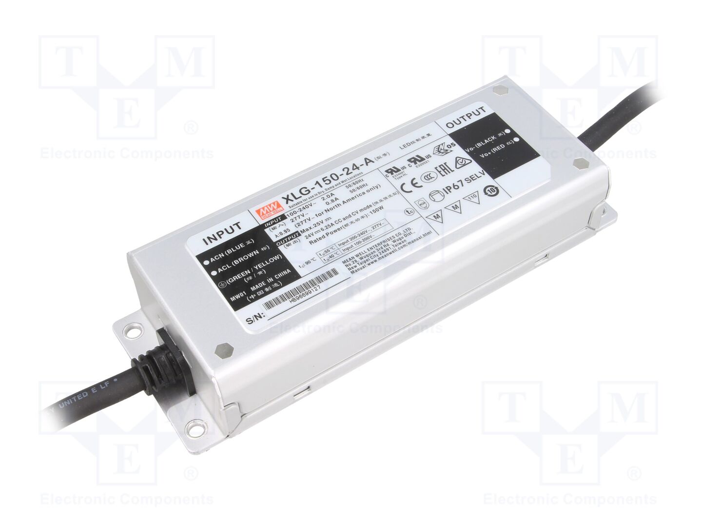 MEAN WELL XLG-150-24-A LED-virtalähde 150W 24VDC 6,25A