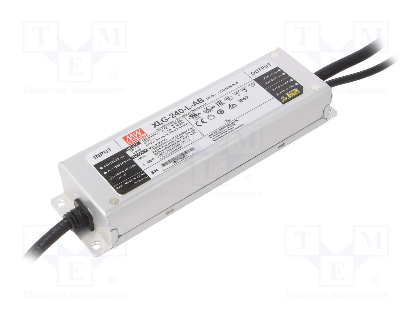 MEAN WELL XLG-240-L-AB LED-virtalähde 240W 178-342VDC 0,35-1,05A IP67