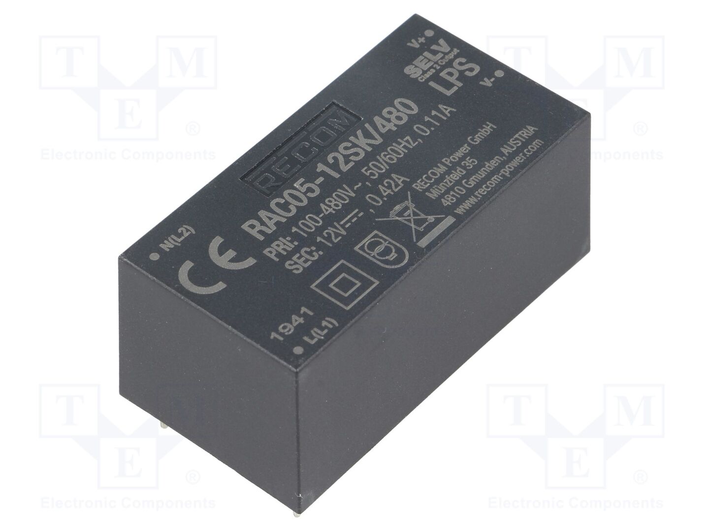 RECOM RAC05-12SK/480 AC/DC-muunnin 5W