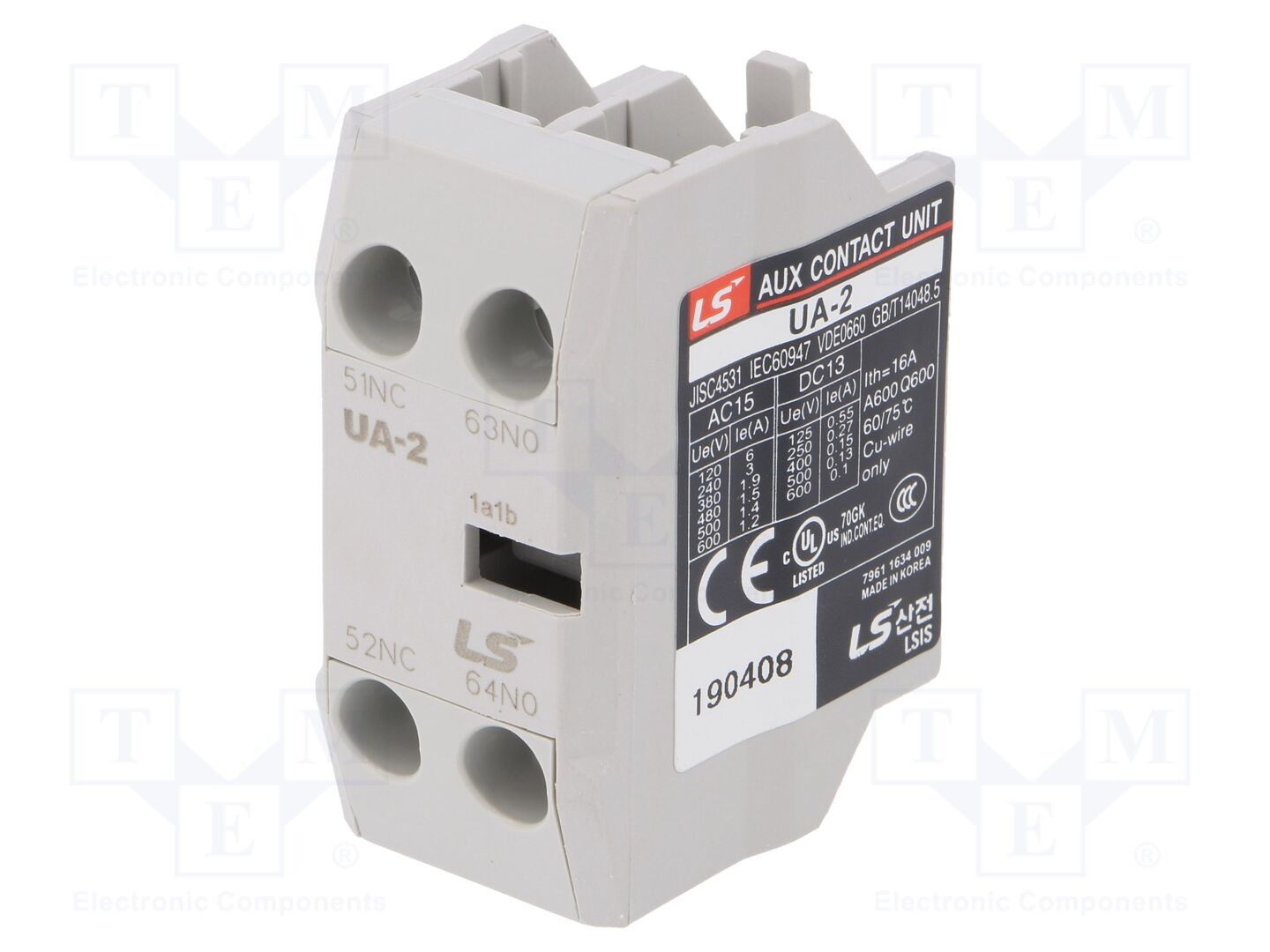 LS ELECTRIC UA-2-1A1B Apukosketin NC + NO