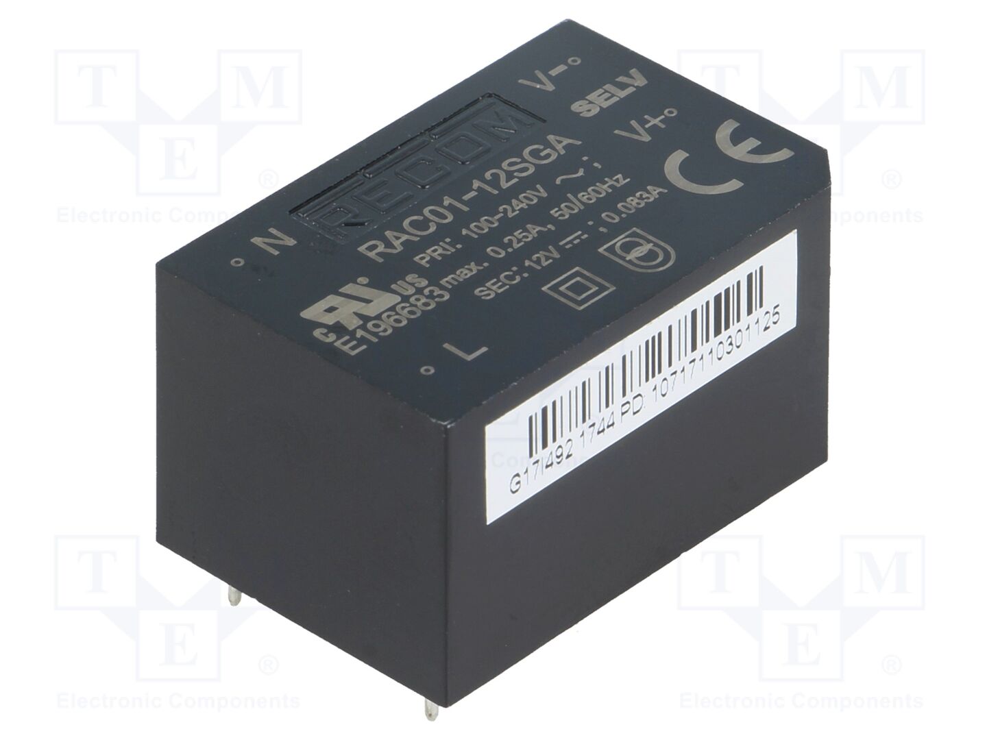 RECOM RAC01-12SGA AC/DC-muunnin 1W