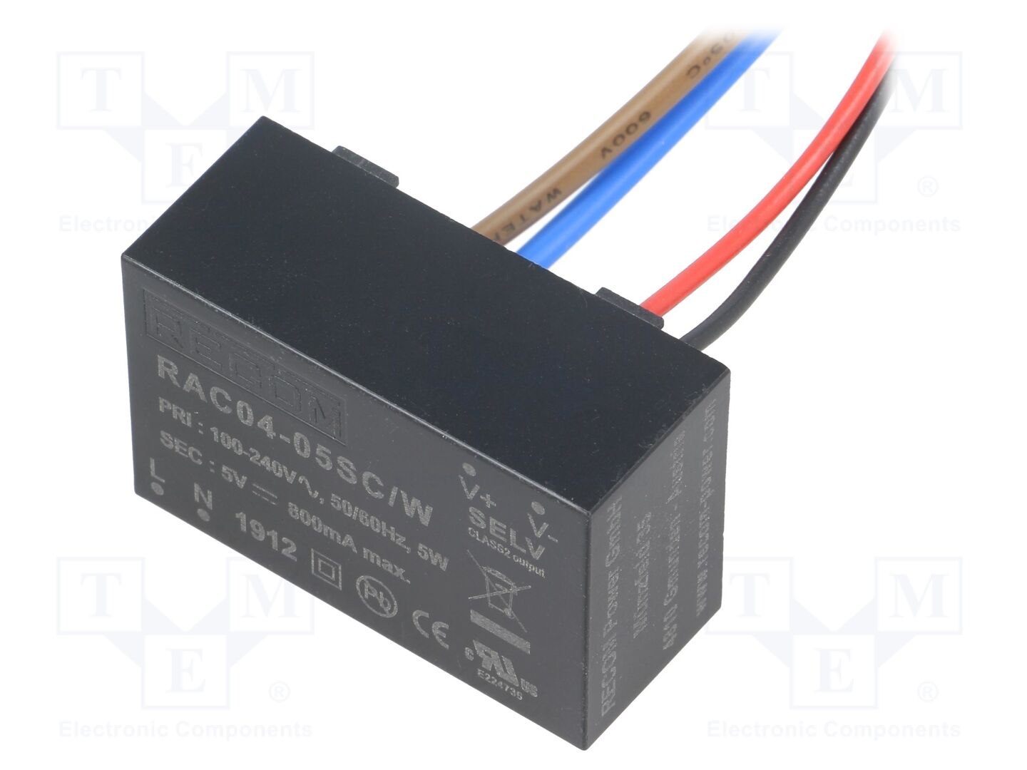 RECOM RAC04-05SC/W AC/DC-muunnin 4W