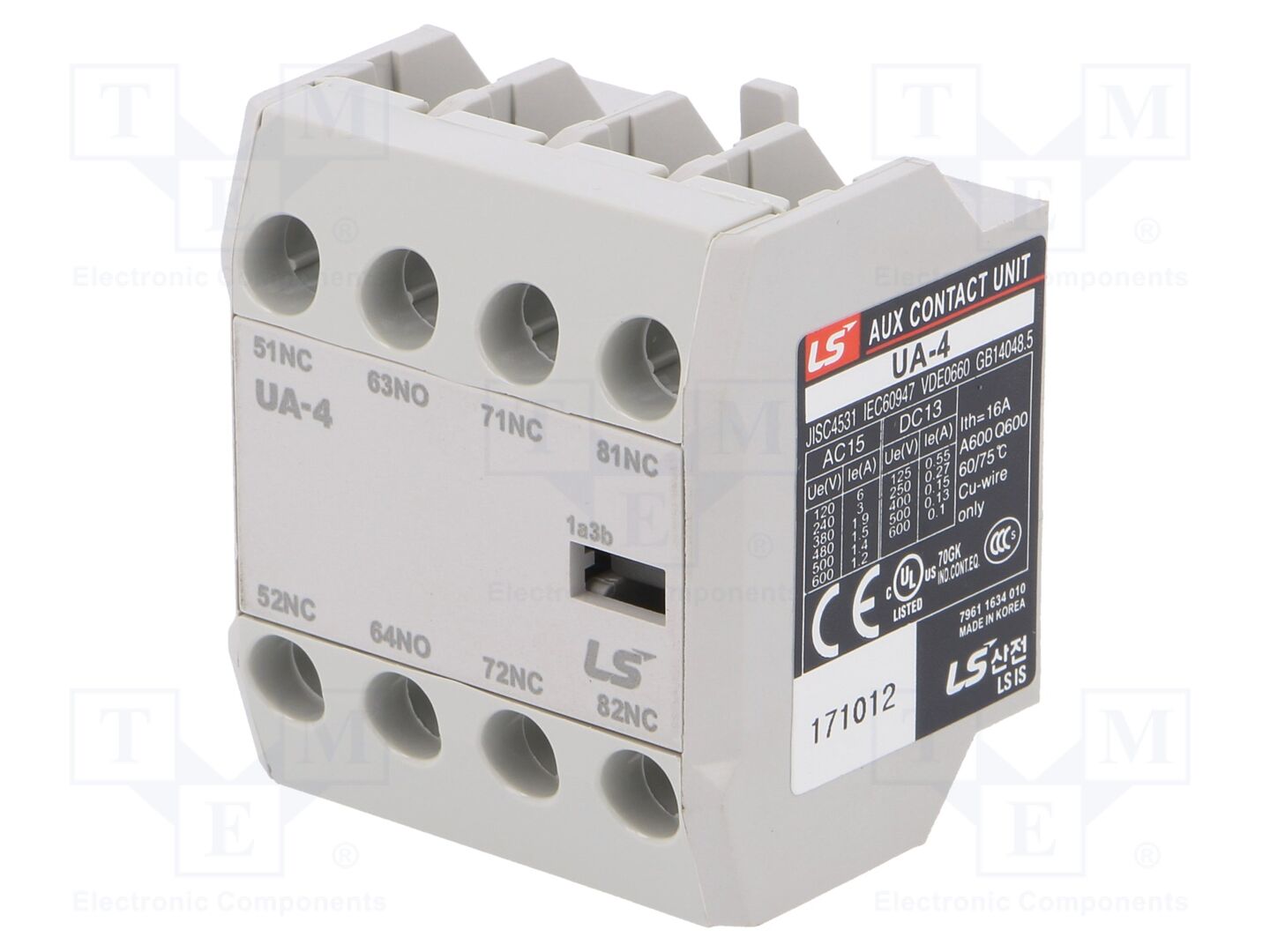 LS ELECTRIC UA-4 1A3B Apukosketin NC x3 + NO