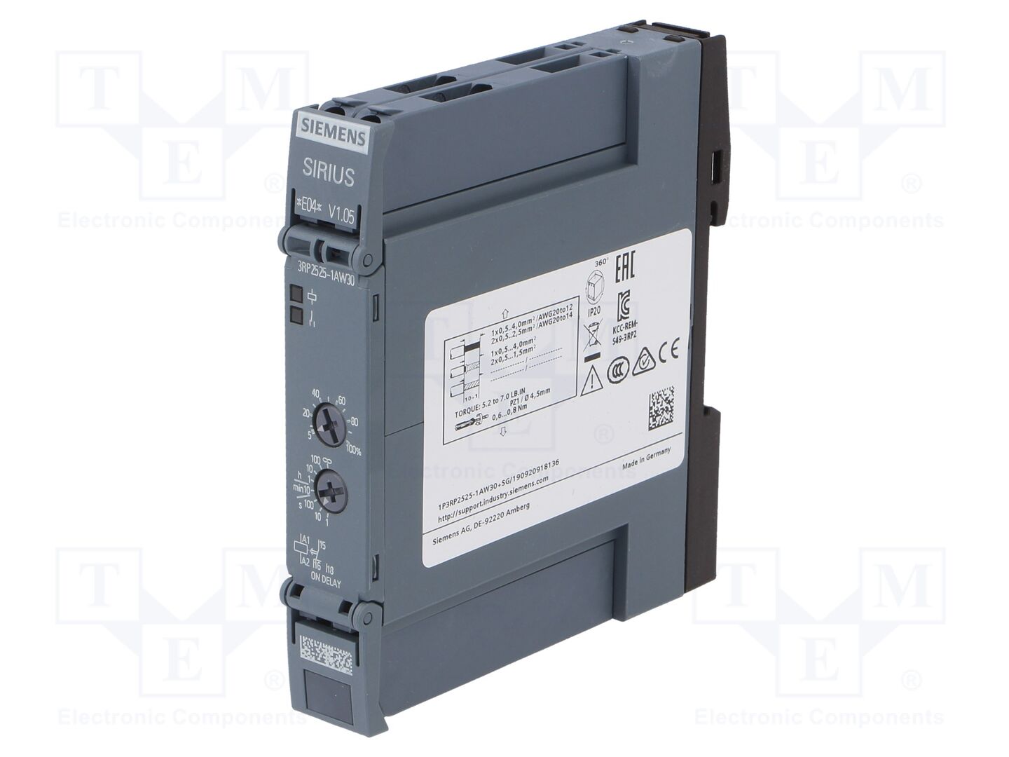 SIEMENS 3RP2525-1AW30 Ajastin 0,05s-100h