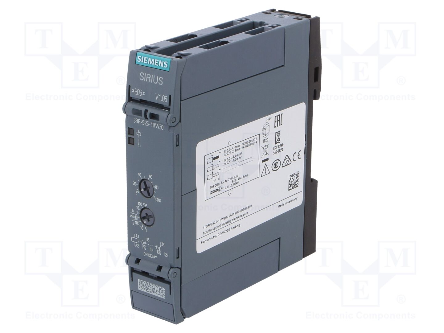 SIEMENS 3RP2525-1BW30 Ajastin 0,05s-100h