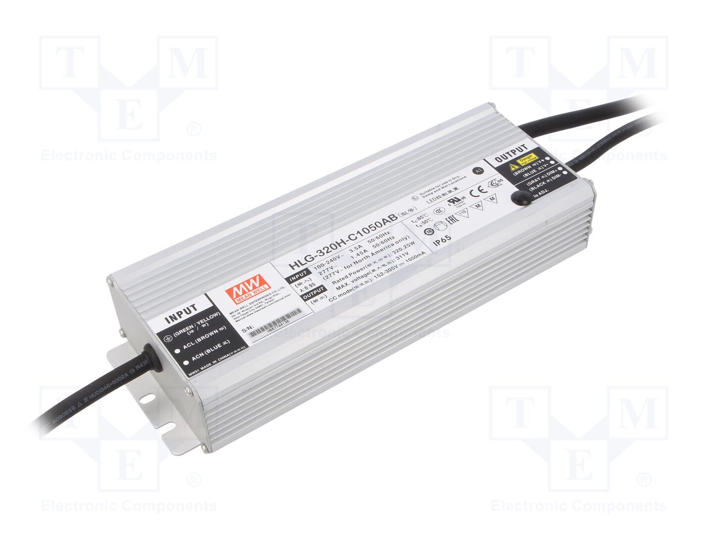 MEAN WELL HLG-320H-C1050AB LED-virtalähde 320W 152-305VDC 525-1050mA