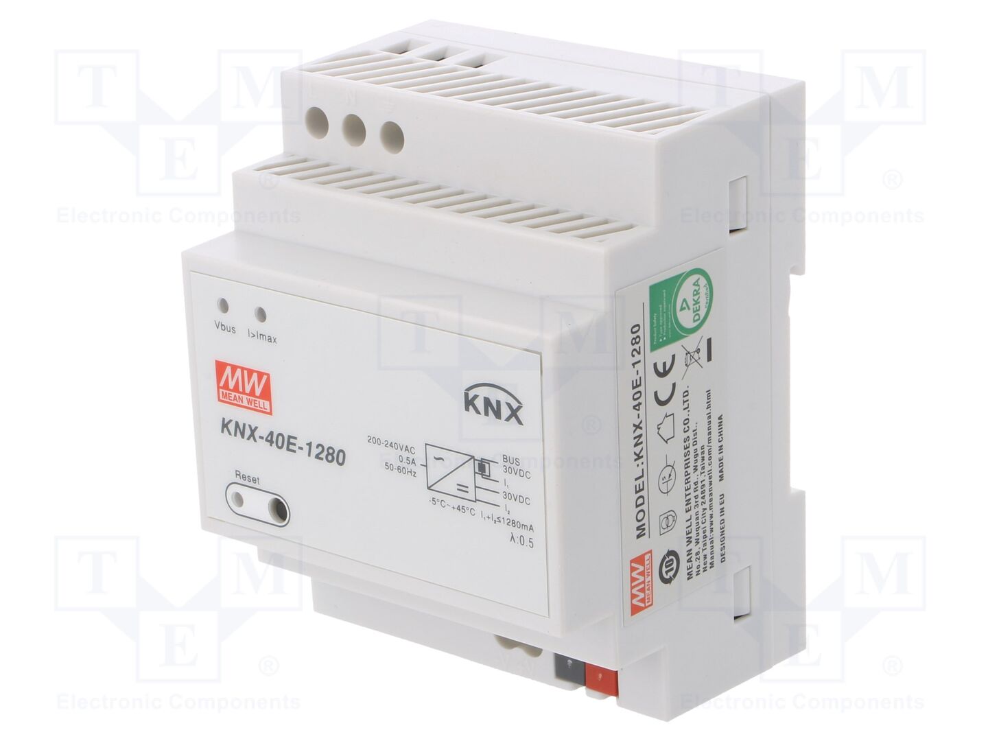 MEAN WELL KNX-40E-1280 KNX DIN-kiskosyöttölaite 38,4W 30VDC 1280mA