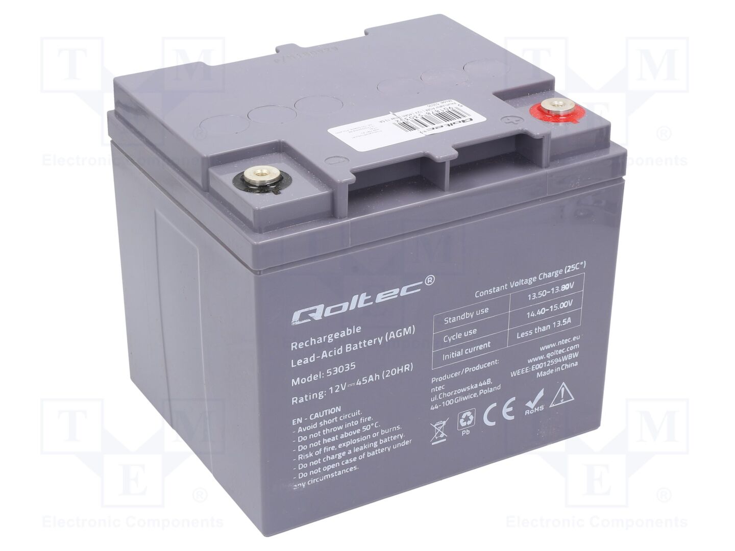 QOLTEC ACCU-HP45-12/Q Lyijyakku 12V 45Ah