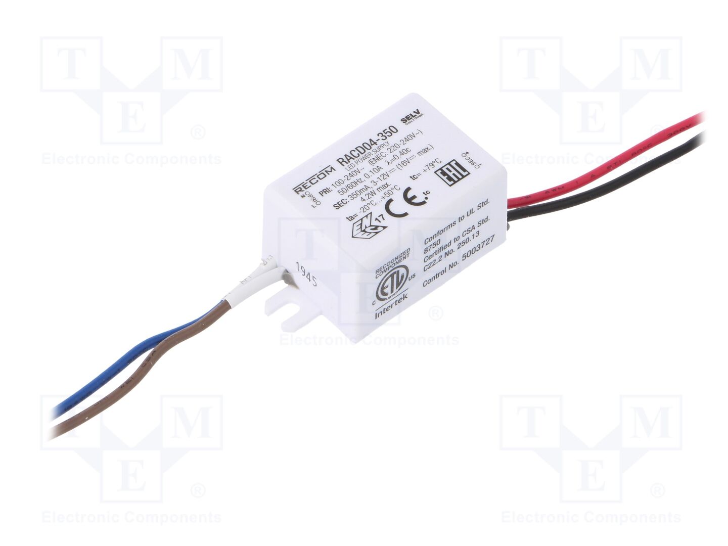 RECOM RACD04-350 LED-virtalähde 4W 350mA 3-12VDC