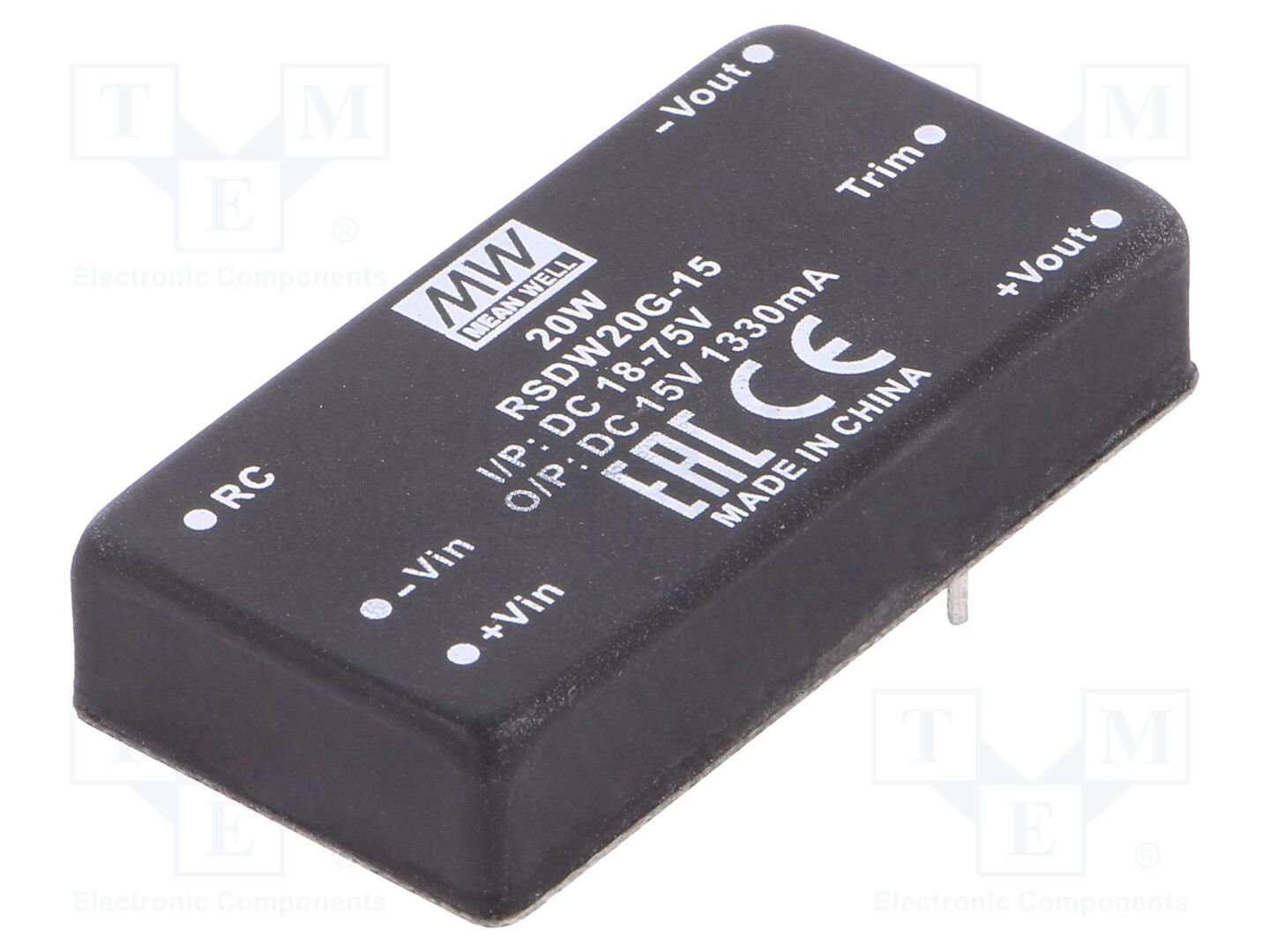 MEAN WELL RSDW20G-15 DC/DC-muunnin 20W