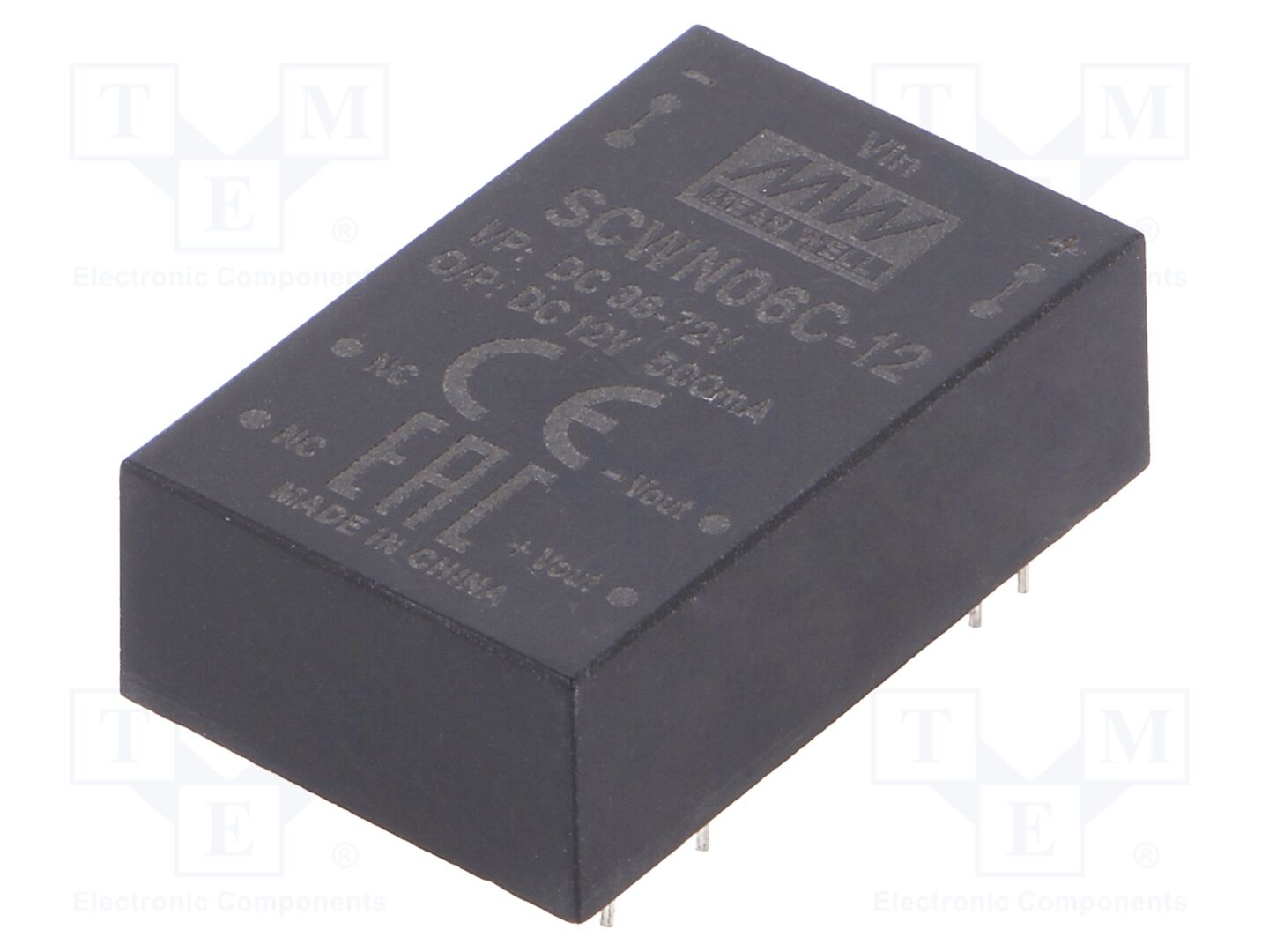 MEAN WELL SCWN06C-12 DC/DC-muunnin 6W