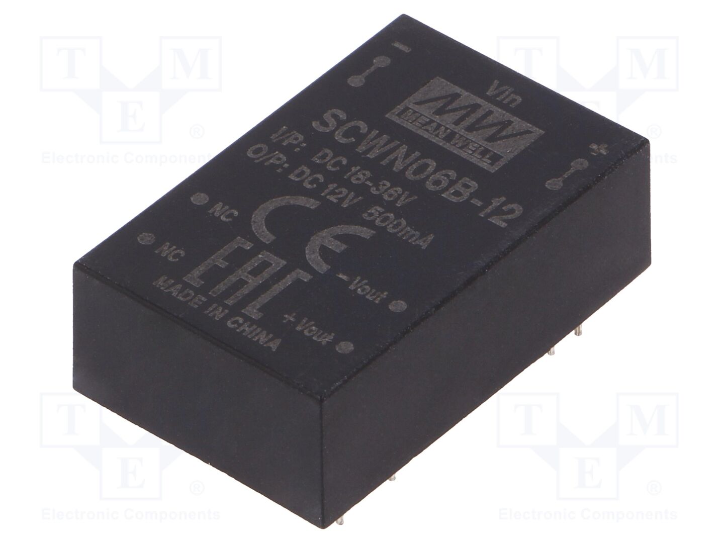 MEAN WELL SCWN06B-12 DC/DC-muunnin 6W