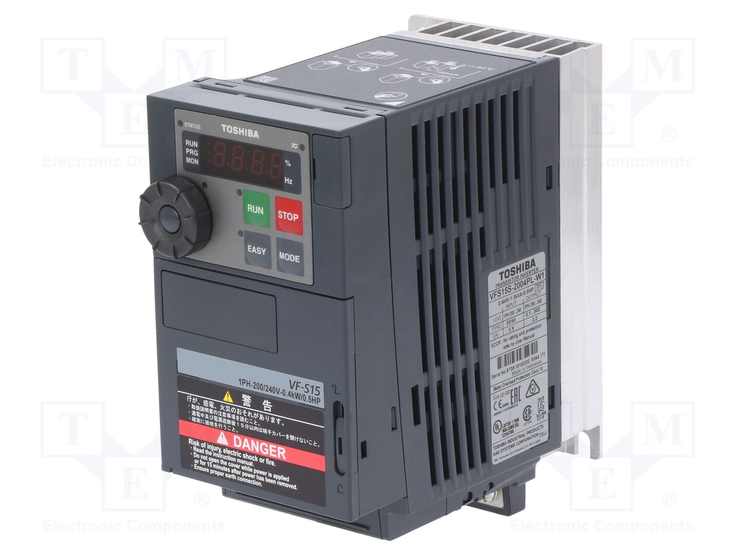 TOSHIBA VFS15S-2004PL-W Vektoritaajuusmuuttaja 0.37kW