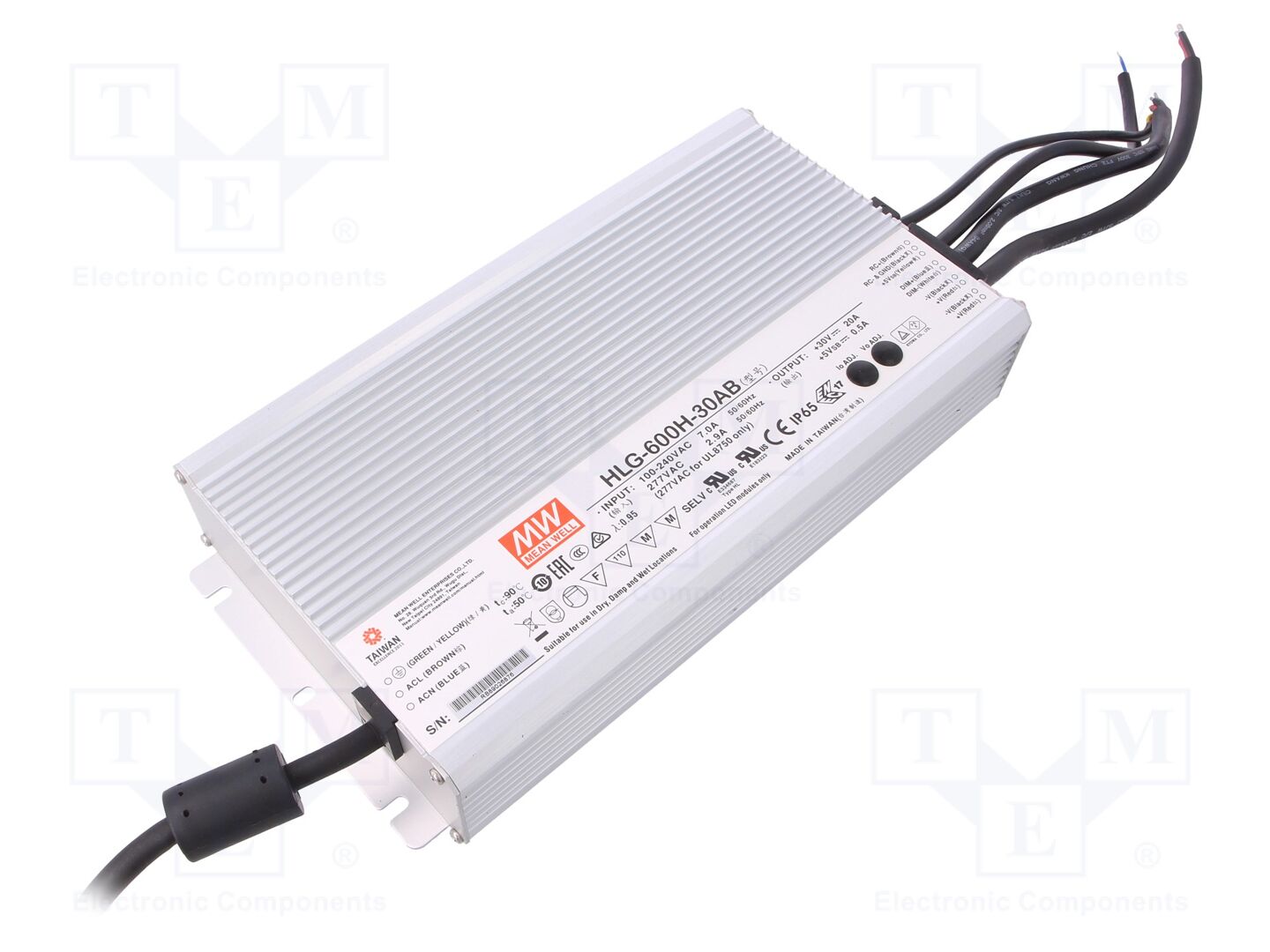 MEAN WELL HLG-600H-30AB LED-verkkolaite 600W 30VDC 10-20A