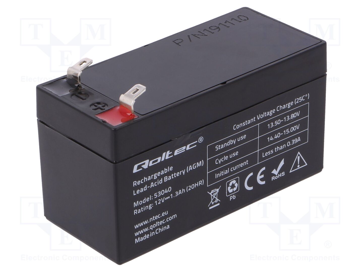 QOLTEC ACCU-HP1.3-12/Q Hapotettu akku 12V