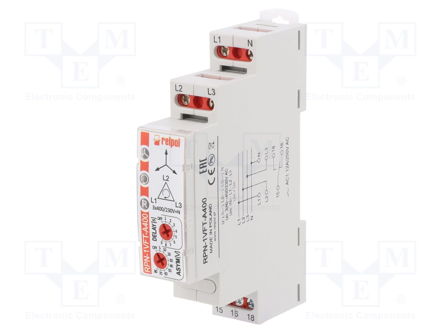 RELPOL RPN-1VFT-A400 Valvontarele DIN-kiskoon