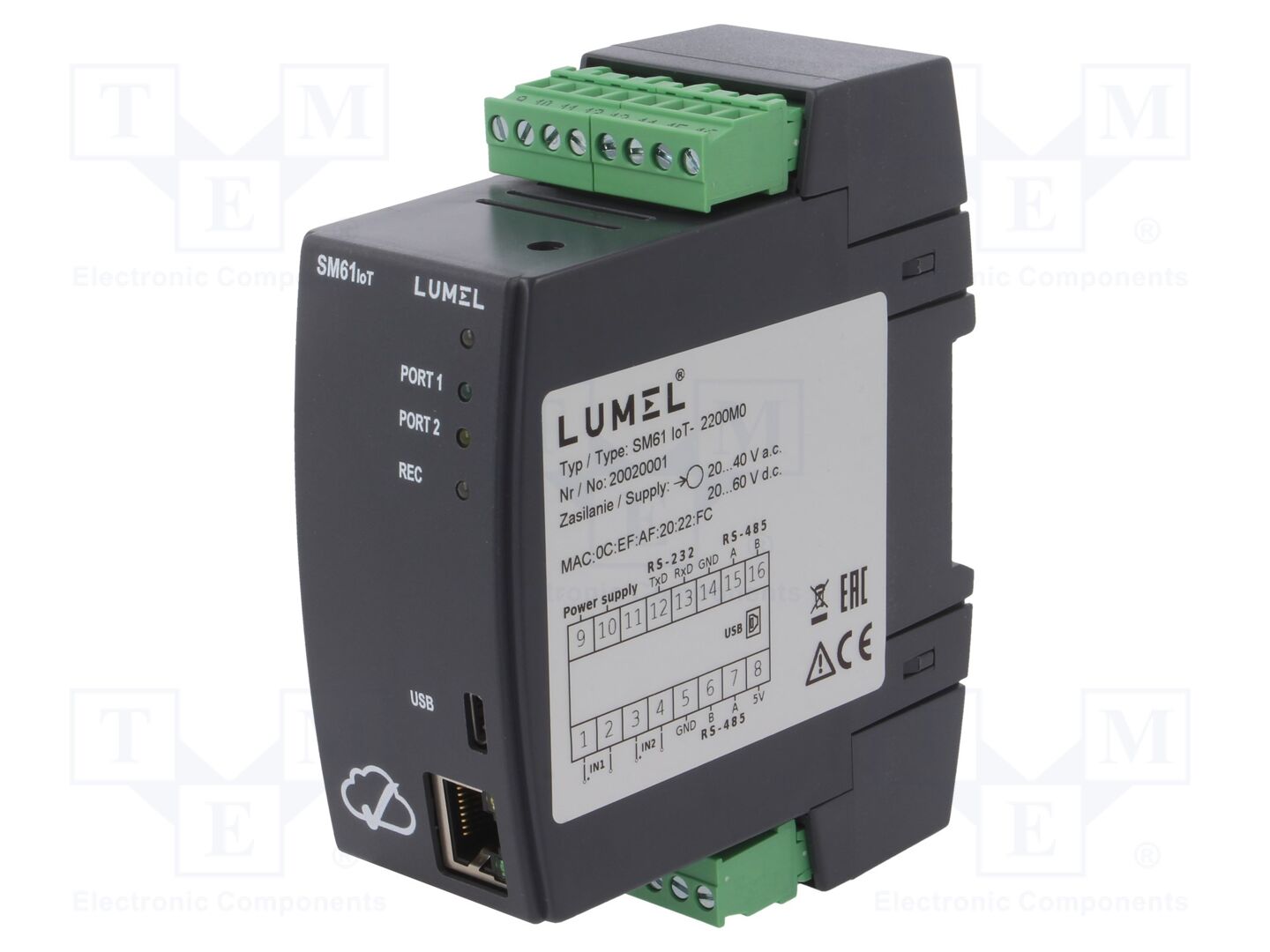 LUMEL SM61IOT-2200M0 Data logger 20÷60VDC