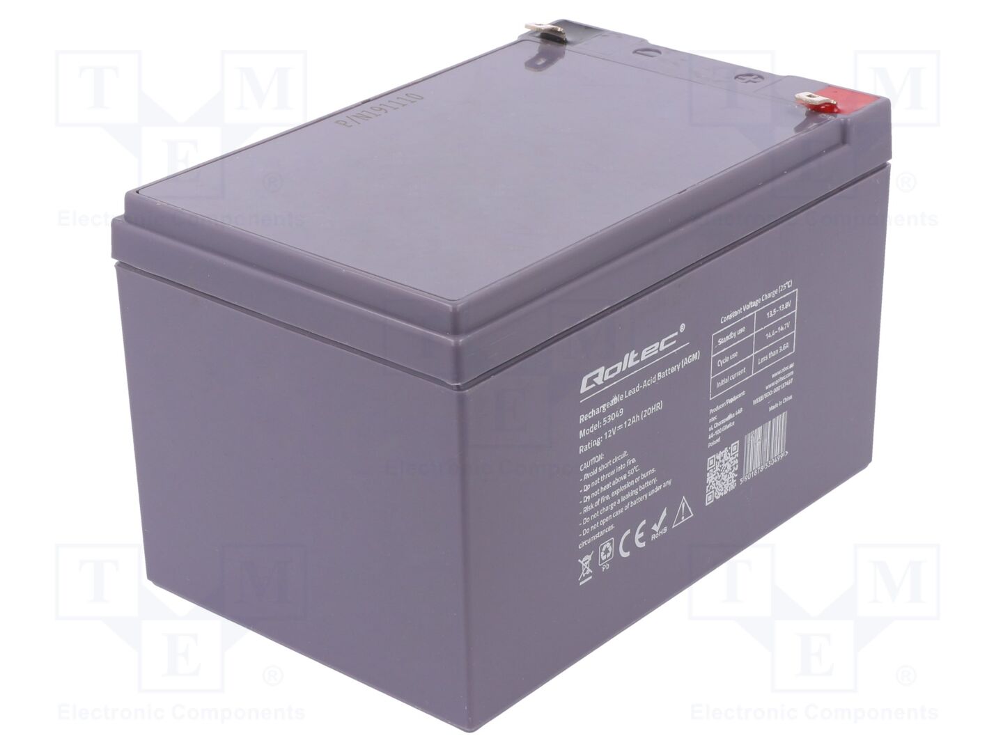 QOLTEC ACCU-H12-12/Q Hapotettu akku 12V 12Ah