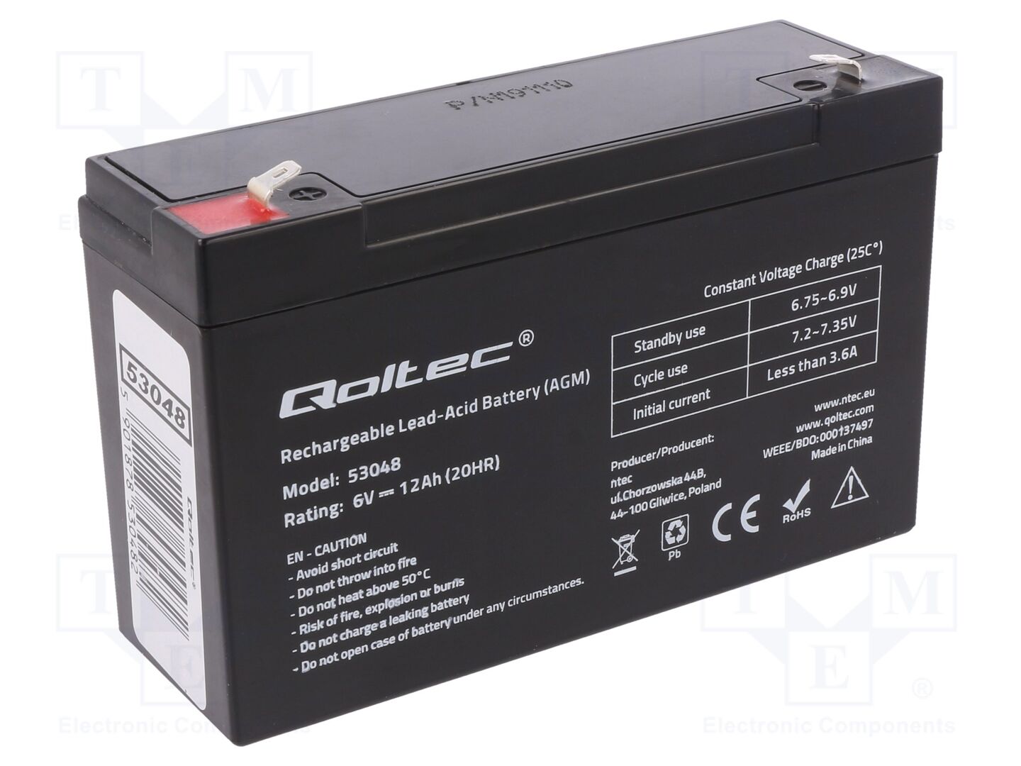 QOLTEC ACCU-H12-6/Q Happoakku 6V