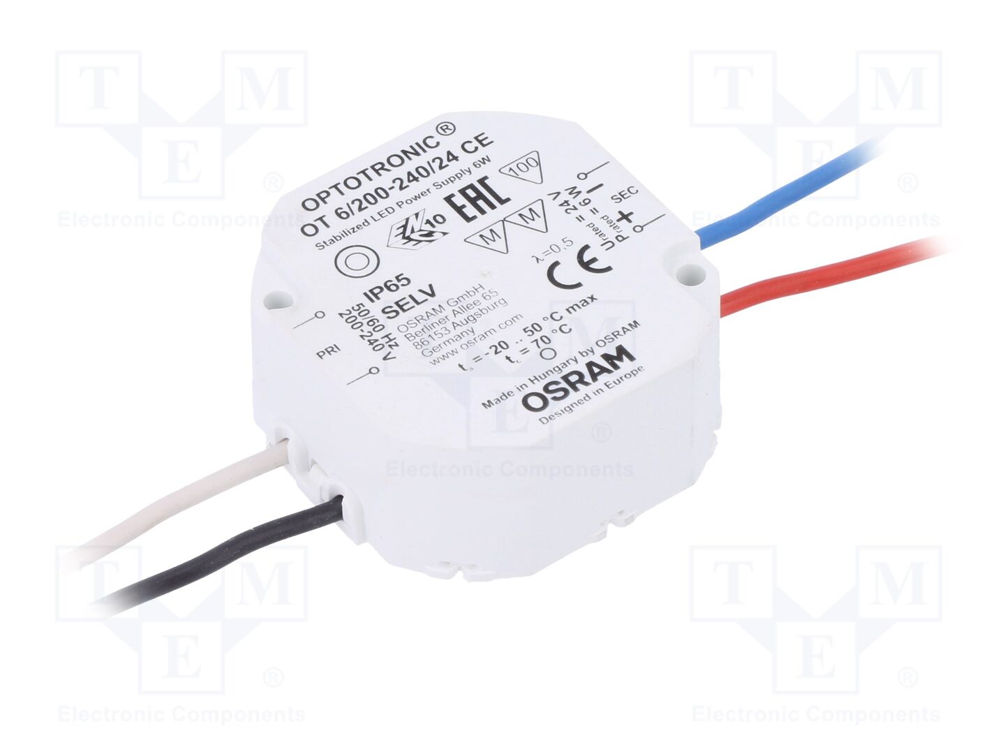ams OSRAM OT 6/200-240/24 CE LED-virtalähde 6W 24VDC 250mA