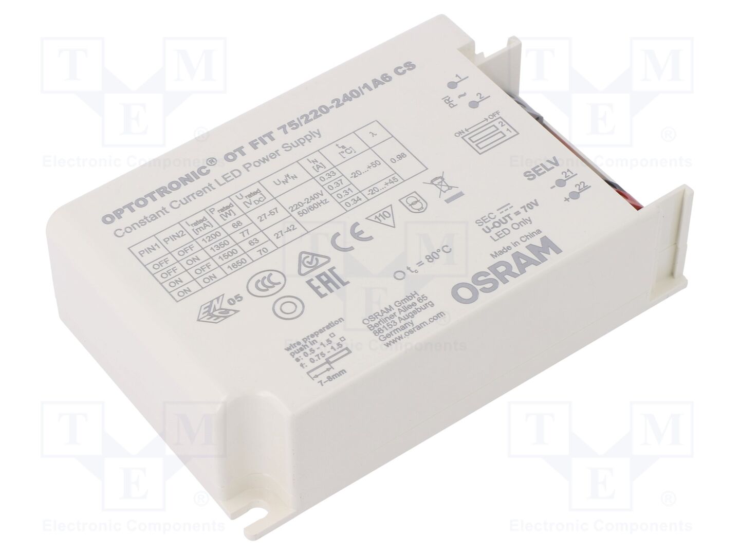 ams OSRAM OT FIT 75/220-240/1A6 CS LED-virtalähde 77W 27-57VDC
