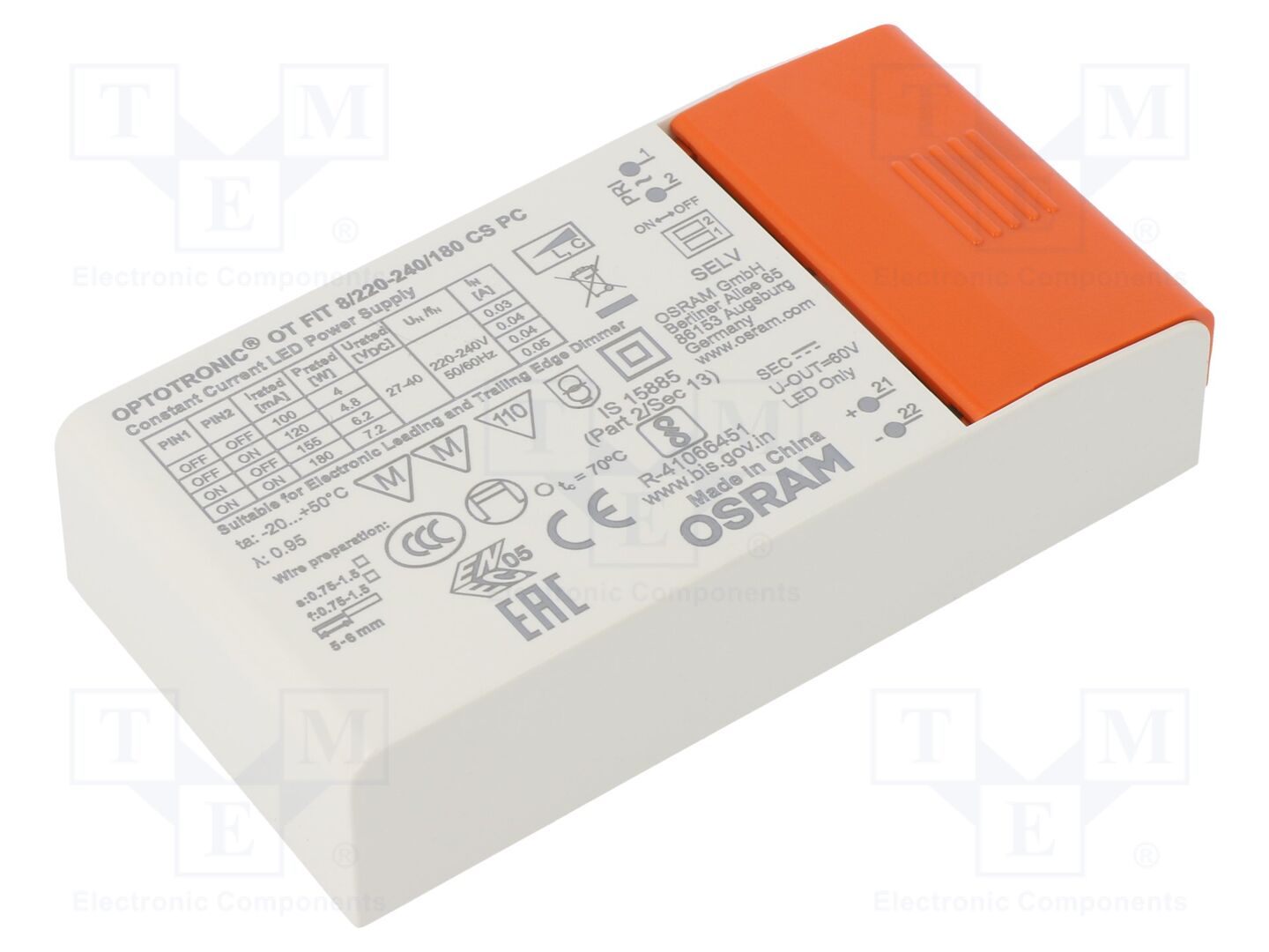 ams OSRAM OT FIT 8/220-240/180 CS PC LED-virtalähde 7.2W 27-40VDC
